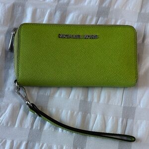 Michael Kors Lime Green Wristlet